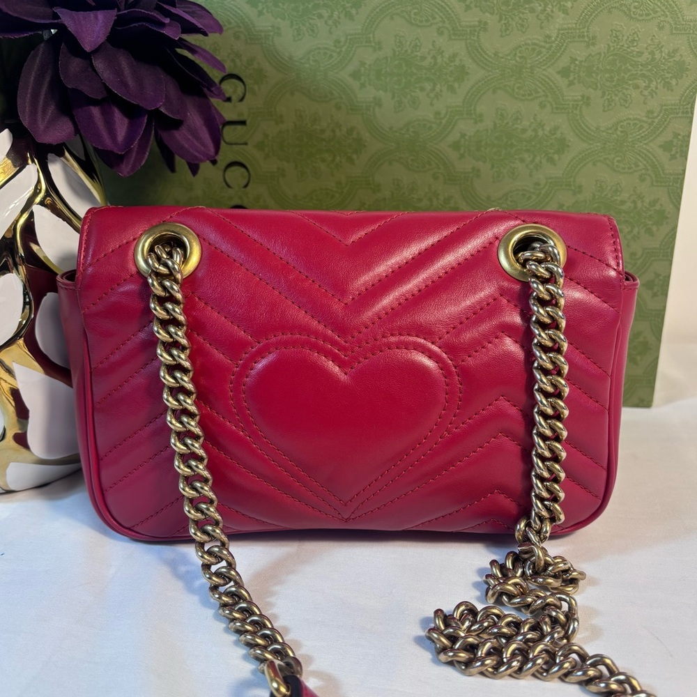 Gucci mini Flap Marmont Red - Picture 6 of 16